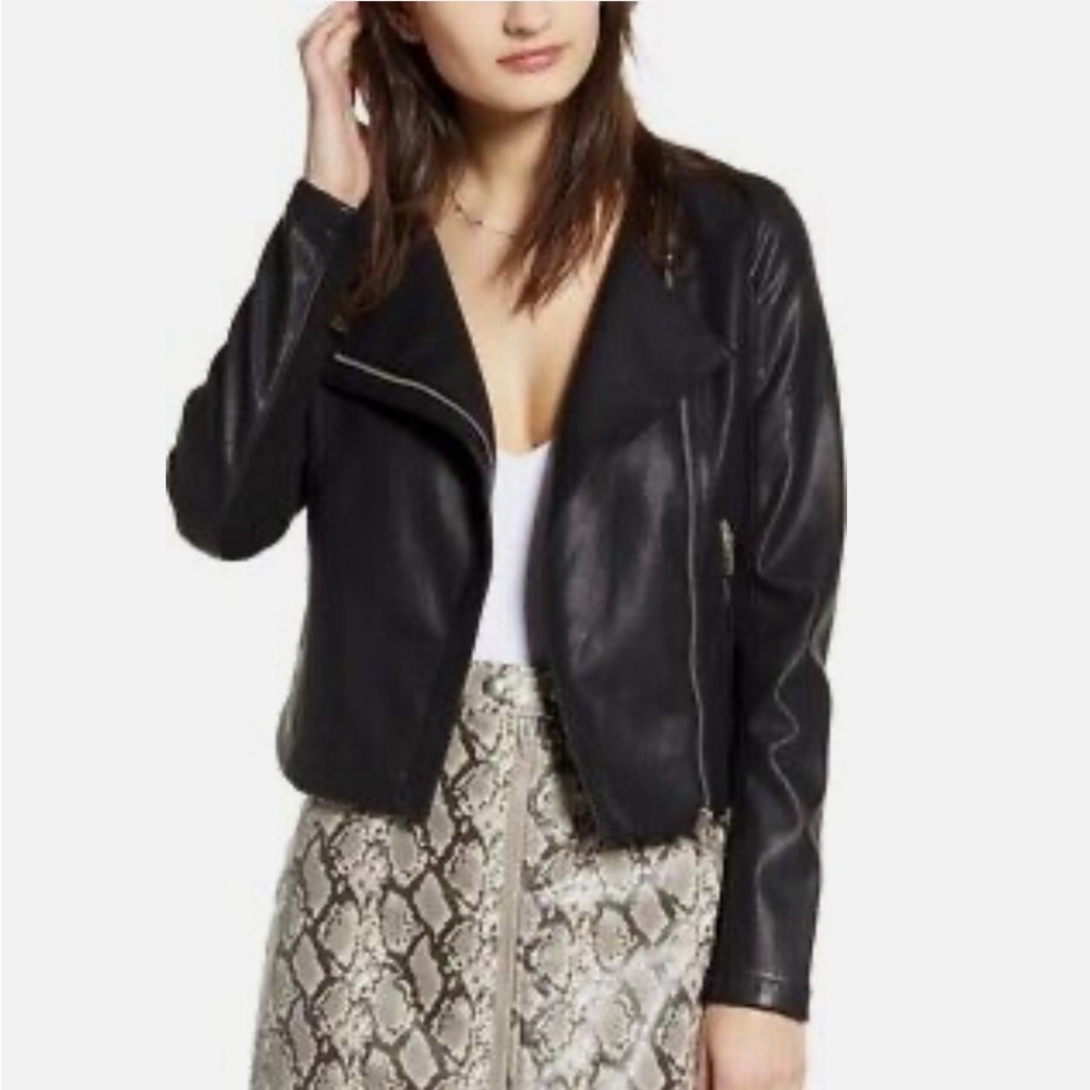 Blank NYC Record Breaker Collarless Faux Leather Moto Jacket - Picture 10 of 13